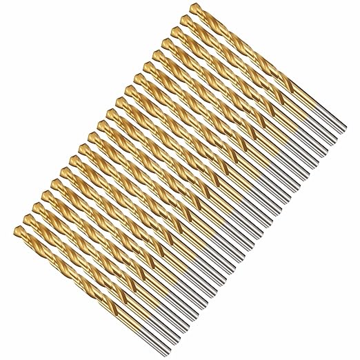Drill Bit, 17/64" Cutting Diameter, 4341 HSS Jobber Bits TiN Coated 135° Cutting Angle - (Applications: for Drilling Soft Metal Plastic Wood), 20-Pieces