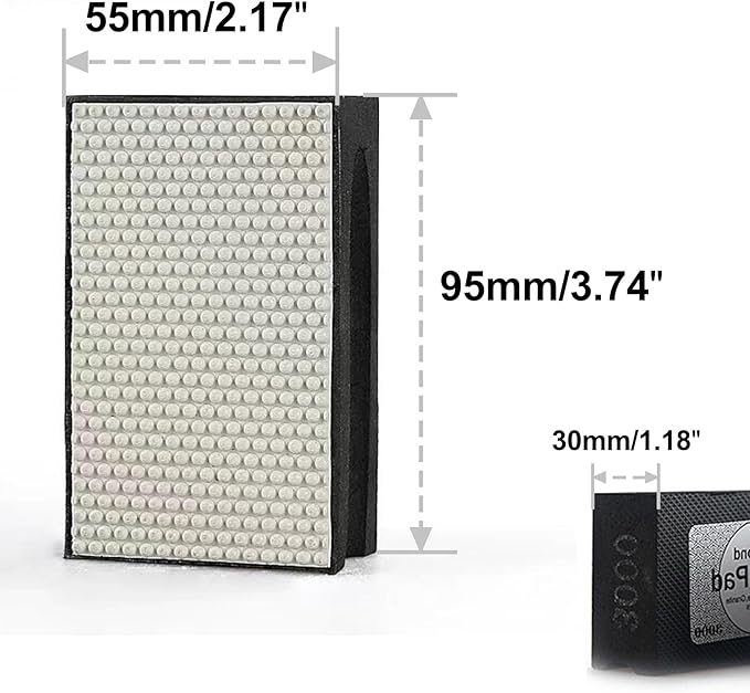 3000 Grit Diamond Polishing Sanding Block for Granite Marble Glass - Handheld Grinding Pad