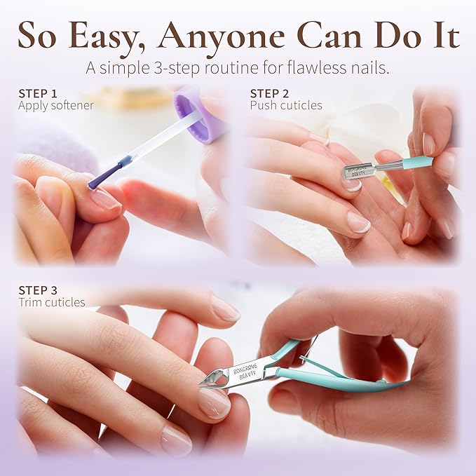 Professional Cuticle Cutter & Pusher Trimmer Manicure Tools with Double Spring ??Perfect Nail Care Tool for Manicure & Pedicure Beauty at Home/Spa/Saloon