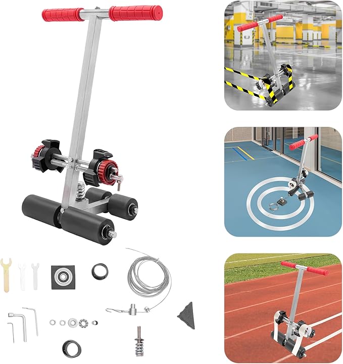 GALAXYWAY Tape Marking Machine Hand-Push Floor Tape Applicator Court Line Tape Machine Playing Field Line Striping Machines Line Striping Tape Machine for Painting Court Lines Parking Lot Parks