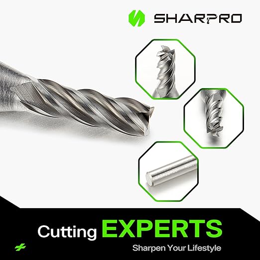 6mm Shank End Mill 4mm Cutting Dia. 4 Flutes AlCrN Coated Carbide Square CNC End Mills, Apply for Alloy Steel, Stainless Steel, and Various Cast Iron