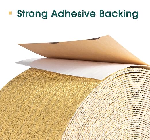 S SATC 100 Grit PSA Longboard Sandpaper 20 Yard Long Continuous Roll, 2-3/4" Wide Self Adhesive Stickyback Sanding Sheets for Automotive, Hand Sanding Blocks,Woodworking, Metal, Plastic