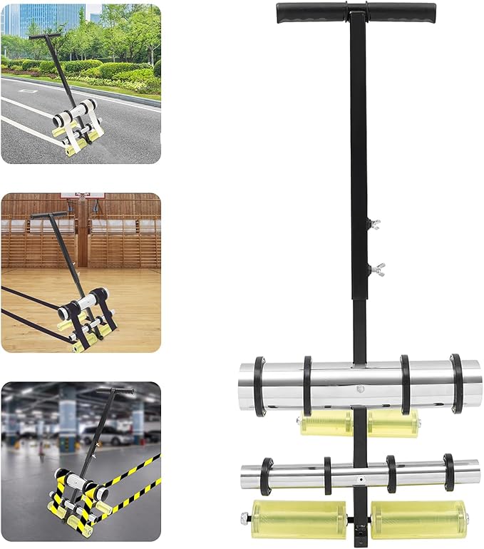 GALAXYWAY Tape Marking Machine Hand-Push Floor Tape Applicator Court Line Tape Machine Playing Field Line Striping Machines Line Striping Tape Machine for Painting Court Lines Parking Lot Parks