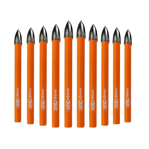 Carbide Tip Drill Bit-BGTEC Wood Drill Bits, 10pcs Round Shank 1/4" Cross Hard Alloy Drill Bits for Wood Plastic Masonry Brick