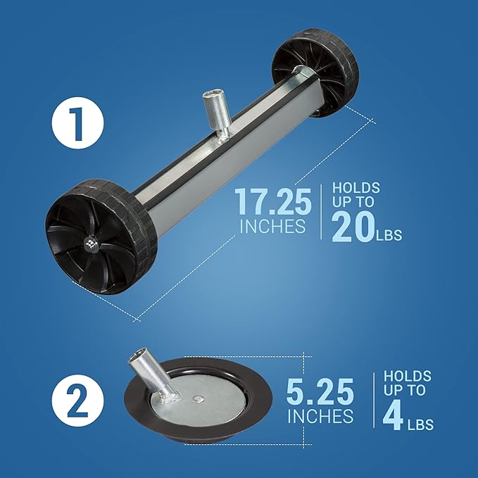 Quick-Release Magnet 2-in-1 Combo Kit, Proudly Made-in-the-USA, 14-Inch Magnetic Sweeper and 3 ⅜-Inch Disk for Easy Metal Debris Clean-Up.