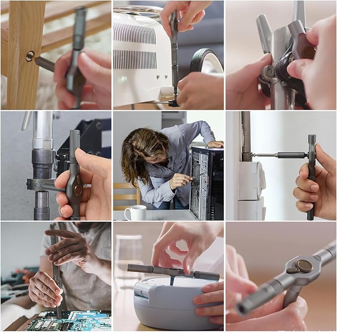 42 in 1 Magnetic Screwdriver Set, DIY Ratchet Screwdriver Set, Multi Bit Magnetic Drive Set with Detachable Ratchet Handle, Portable Compact Repair Tool Kit for Furniture Computer Bicycle