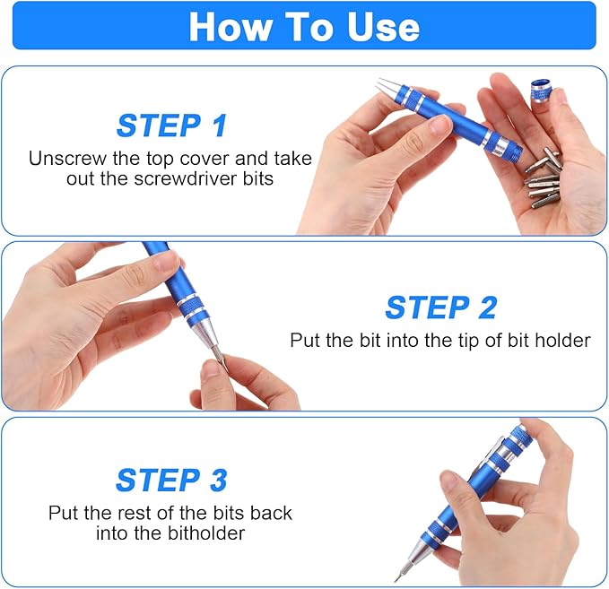 20 Pcs Pen Screwdriver Gifts Multitool Handy Tool 8 In 1 Magnetic Pocket Screwdriver Precision Function for Mini Gadgets