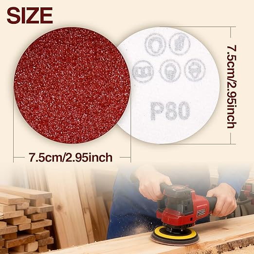 SPEEDWOX 100PCS Sanding Discs 3 Inch Hook and Loop Sandpaper 80/100/180/240/600/800/1000/1200/2000/3000 Grit Sander Disc Sanding for Sanders Drill Grinder Rotary Tools Attachment Woodworking
