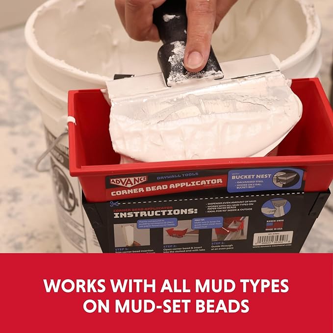 Corner Bead Applicator with Bucket Nest - Advance Equipment MFG Co. | Fast & Consistent Mud Application | Model 6CBA2 | 100+ YEARS FAMILY OWNED USA MADE