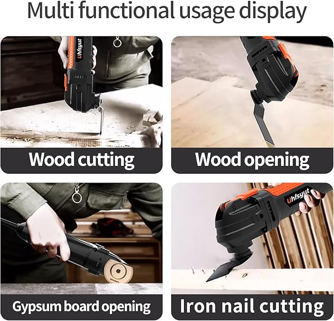 6-Speed Oscillating Multi-Tool with 23pc Kit & Storage Case | Quick-Change Blades for Wood/Metal/PVC | Includes Sanding Disc, Scraper, 15 Sandpapers