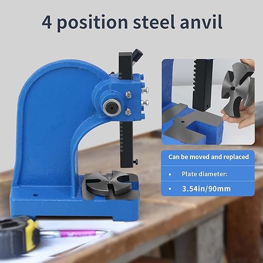 Manual Arbor Press 0.5 Ton,Heavy Duty Cast Iron Desktop Punch Press Machine, for Riveting Punching Holes