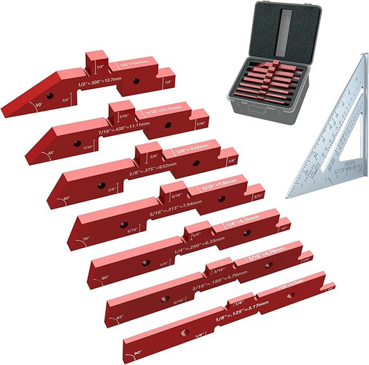 Setup Blocks Woodworking, 7 Pcs Precision Aluminum Router Table Setup Bars(Each Block has Different Thickness), Set up Blocks for Woodworking and Router Table Saw Accessories