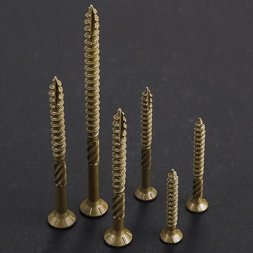 #10 * 3-1/2" Deck Screws, (117pcs) 2 lbs.Exterior Wood Screws, Rust Resistant epoxy Coated, Bronze, T25 Star Bit