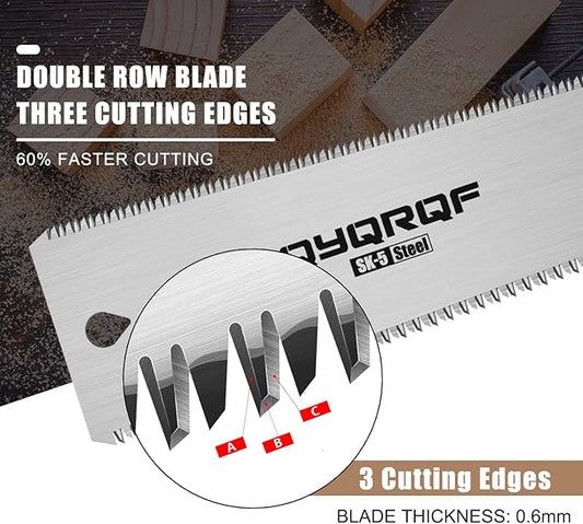 Mini Hand Saw, 6 Inch Japanese Pull Saw with Double Edges 15/17 TPI Flush Cut Saw for Woodworking DIY Projects (style B)