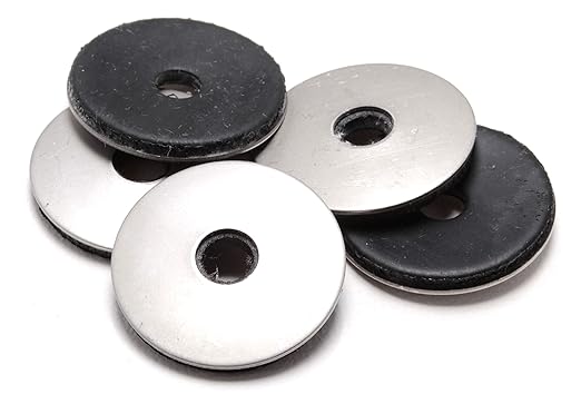 Bolt Dropper 1/4" x 1" Stainless Steel EPDM Bonded Sealing Washers (50 Pack), 1" OD Neoprene Backed Corrosion Resistant Load Distribution Water Tight Seal by Bolt Dropper