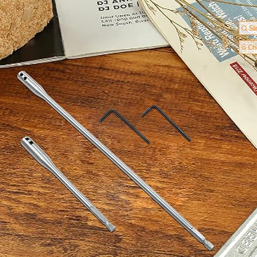 Piutouyar 4 Pcs 1/4 Inch Drill Bit Extension Set, 6 & 12 Inch Wood Spade Drill Bit Extensions with 2 Pcs Hex Key for Wood Furniture