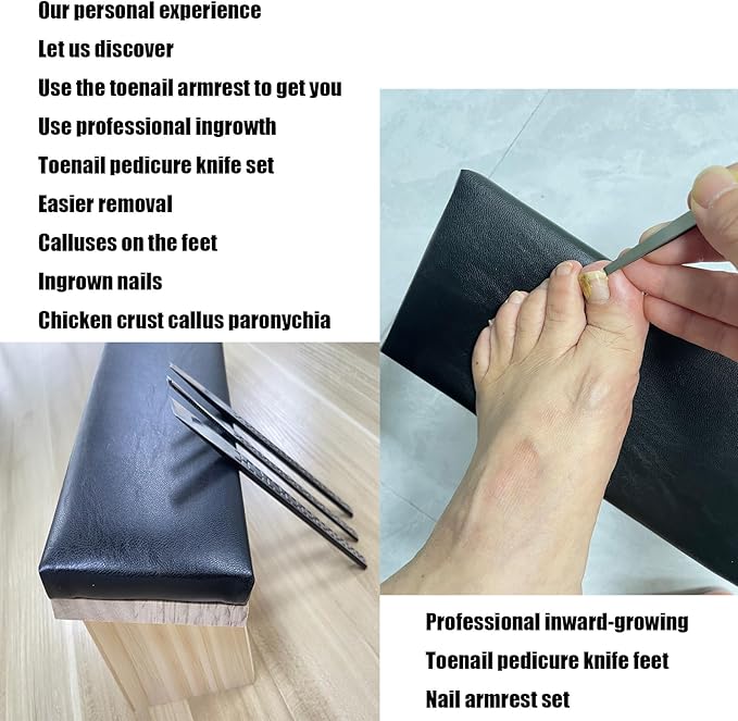 Pedicure Knife Ingrown Toenail Tools, Tilted Arm Rest for Nails,Used For Nail Cuticle Remover, Chicken Callus, Paronychia Treatment At Home Salon (2)