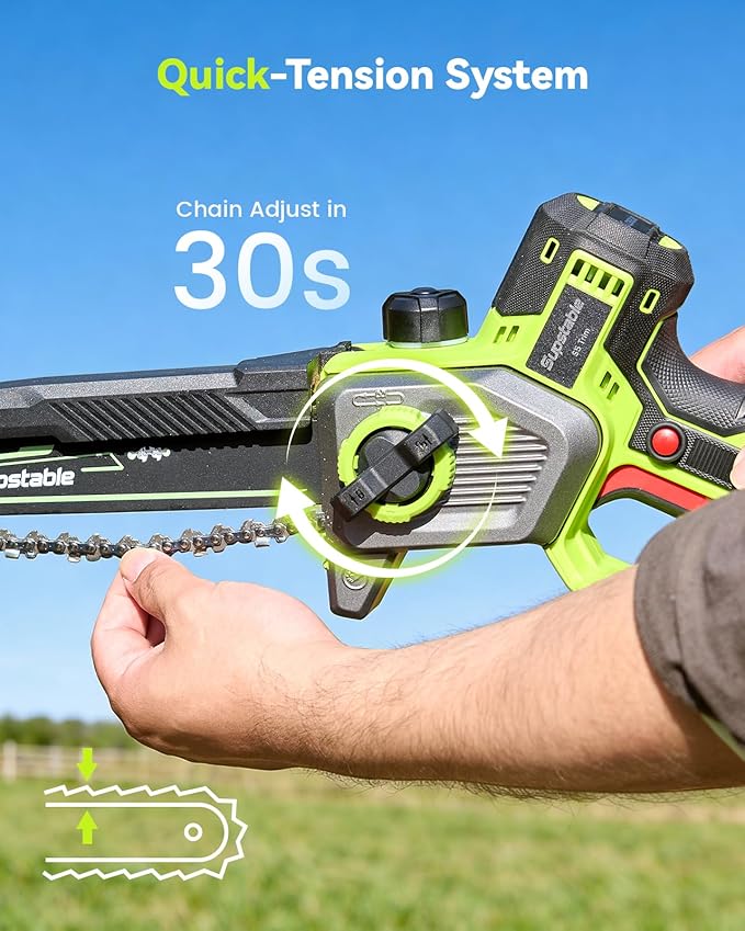 10 Inch Electric Pole Saws for Tree Trimming, 1000W Brushless Pole Saw and Mini Chainsaw 2 in 1, 2 * 4000mAh Battery, Lightweight Tree Saw with Extension Pole, 16Ft Max Reach, Gift for Men Women