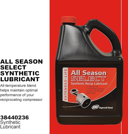 Ingersoll Rand 38440236 OEM All Season Select Synthetic Lubricant, 5L Bottle