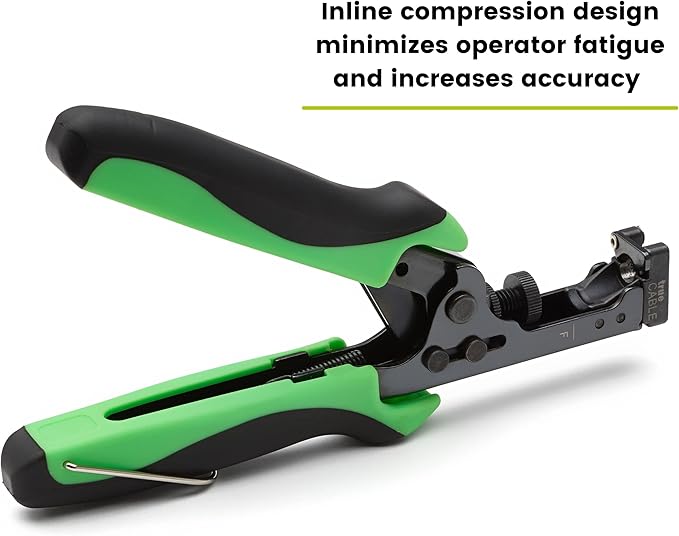 trueCABLE F Connector Compression Tool, Adjustable for RG6, RG 6 Quad Shield, & RG59 F-Connectors, Coax Cable Crimper