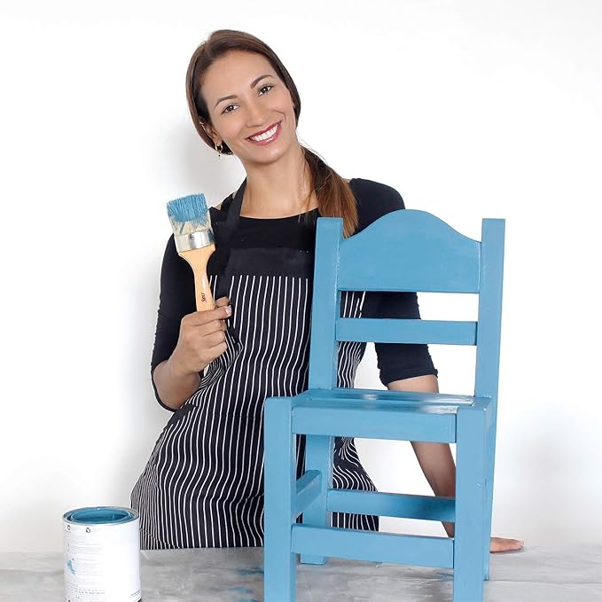 Chalk Paint Brush Set for Furniture ??5PC Natural Bristle, 3 Small and 2 Large Wax Brushes (2.5"), Perfect for Painting, Stenciling, and Waxing, Compatible with Chalk Paint and Furniture Wax