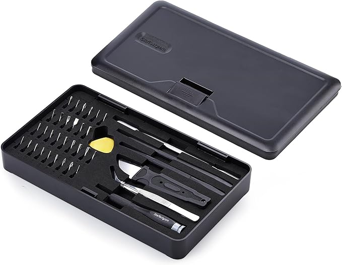 StarTech 40-Piece Computer Repair Toolkit for Laptop, PC, Electronics, 30-Bit Screwdriver Set, Magnetic Tray, Pry Tools