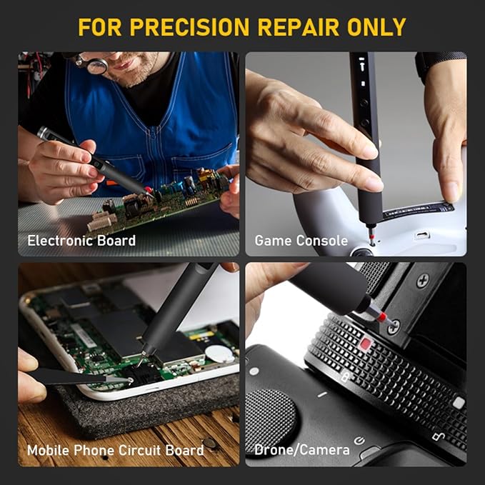 Mini Electric Screwdriver Set,3.7V Cordless Precision Screwdriver Set with 50 in 1 Magnetic Bits,Magnetic Storage,5 Torque Setting,LED Display,Small Repair Tool Kit for Computers,Phones,Watches (Grey)