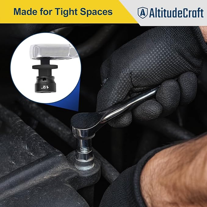 2025 Low Profile Impact Socket Adapter Set, Drive Ratchet Adapter Set, Designed for Tight Spaces, 3/8" to 1/2", 1/4" to 3/8", 3/4" to 1", 1/2" to 3/4", 4PC