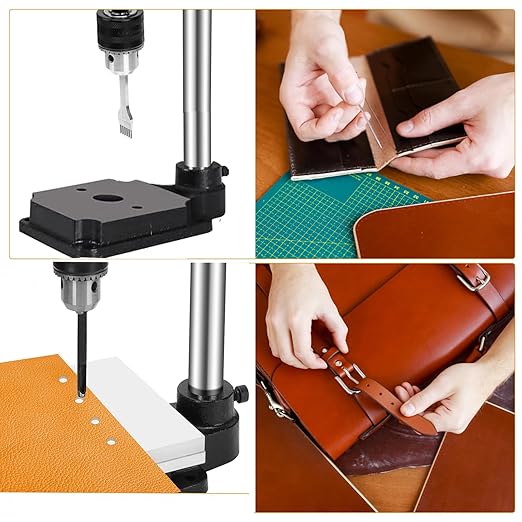 Leather Press Leather Hole Puncher Upgraded Hand Punching Machine for DIY Leather Craft Punching Holes Cutting,Forming Pressing,Install Rivets and Snap Buttons