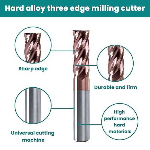 NZ 4 Flute 3/8" Square End Mill with TiSiN Coating, Milling Cutter HRC55 for Machining Hardened Steel, Stainless Steel, Titanium Alloy, Alloy Steel, Cast Iron