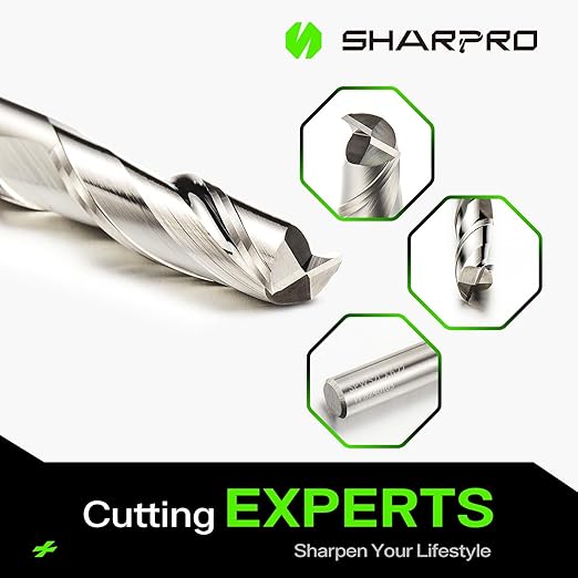 1/4 Spiral Upcut Router Bit, 1/4 CNC Router Bits, Up Cut Spiral Router Bits 1/4 Shank,Solid Carbide Router Bits 1/4, CNC Upcut Bit 1/4, Ideal for Wood Inlay, Plunge Plastic