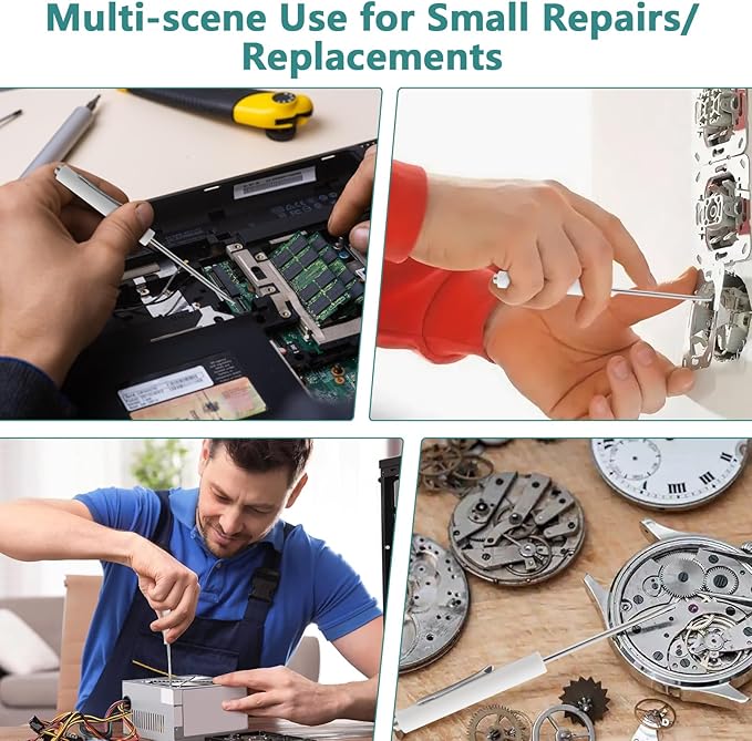 2 Piece Pocket Screwdriver Set with Magnetic Tip and Pocket Clip - Mini Tops and Clips - Ideal Repair Tool for Home, Office, Gadgets - Mechanics, Electricians, Technicians