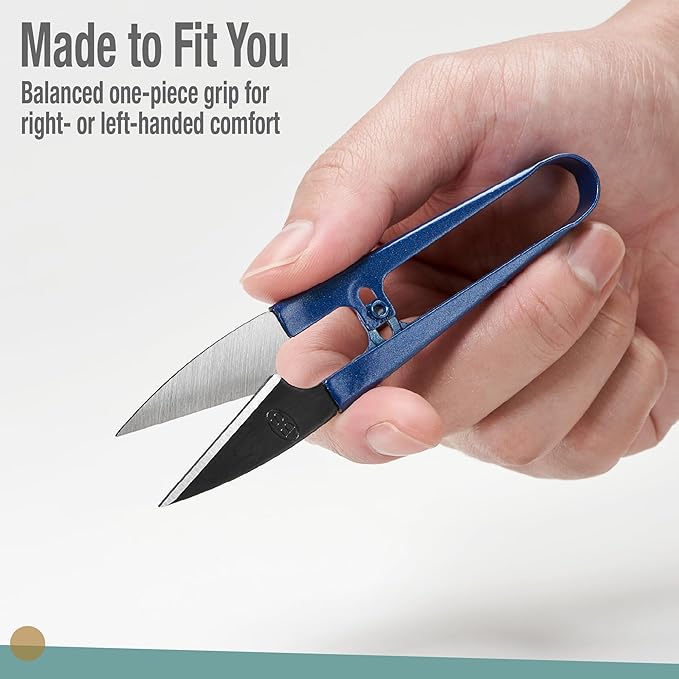 Beaditive Sewing Scissors (3-Piece Set) High-Carbon Steel Thread, Yarn, Embroidery Clippers | Handheld Snippers for Arts, Crafts, and DIY Projects | Multipurpose Use Navy Blue
