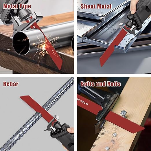 GoYonder Reciprocating Saw Blades 9 Inch 14TPI Saw Blades for Metal Pipe, Sheet Metal, Rebar, Bi-Metal Saw Blades Wear Resistance Sharp for Metal Cutting with Organizer Case (10-Pack)