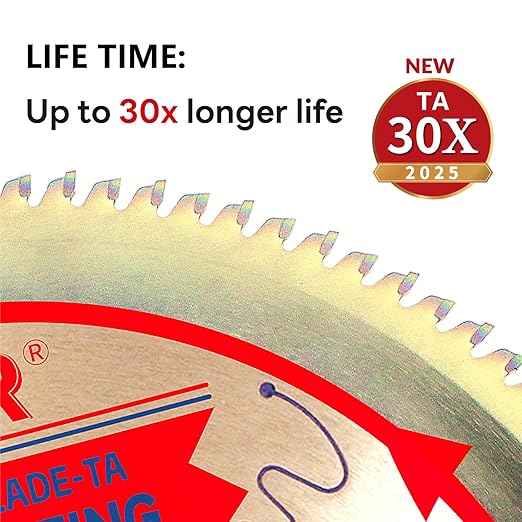 Circular Saw Blade Woodworking TA Series,12" 100-Tooth 1" Arbor,Ultimate Polished Finish Wood Cutting Blade,Special Anti-Thermal Adhesion Coating on Cutting Head -TA,W12 100T TA