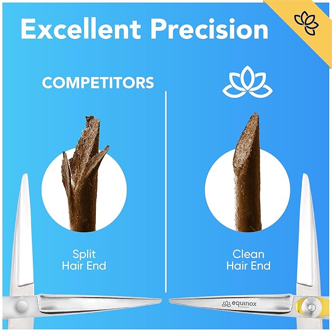 Equinox Razor Edge Series Professional Hair Scissors - 6.5??Premium Japanese Stainless Steel Hair Cutting Scissors, Hair Shears, Hair Razors for Hair Cutting, Barber Accessories & Hair Salon Supplies