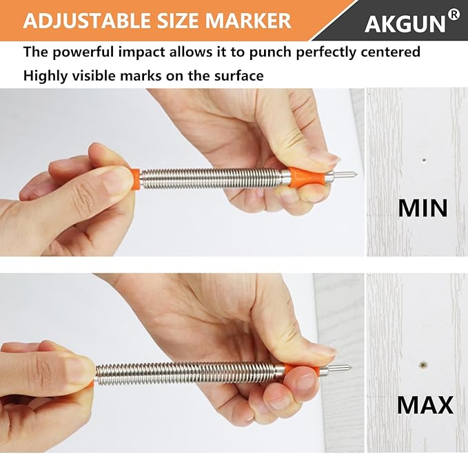 2-Piece Hammerless 5/16-Inch Cold Chisel and 1/8-Inch Center Punch Set, Spring Loaded Rivet Removal Set for Metal Wood