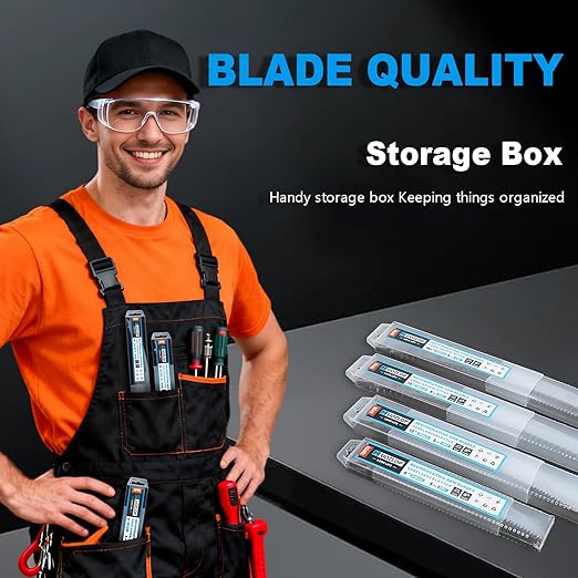 9 inch Wood Pruning Saw Blades, 10 Pcs Japanese Teeth Reciprocating Saw Blade 5TPI for Tree Trimming, Wood Cutting with Storage Box