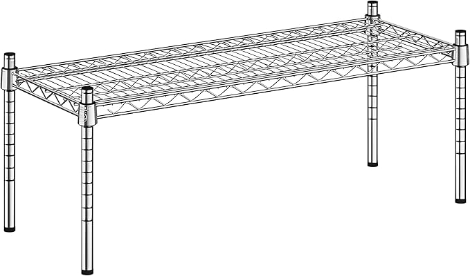 14" x 36" x 14" Chrome Wire Storage Shelf, Dunnage Rack, Commercial 1 Tier Small Shelf