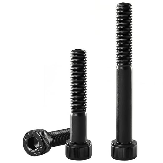 YIIFLY M10-1.5 x 80mm Socket Head Cap Screws, M10x1.5 Bolt,12.9 Grade Alloy Steel, Allen Socket Drive, Black Oxide Finish, Half Thread, Quantity 6