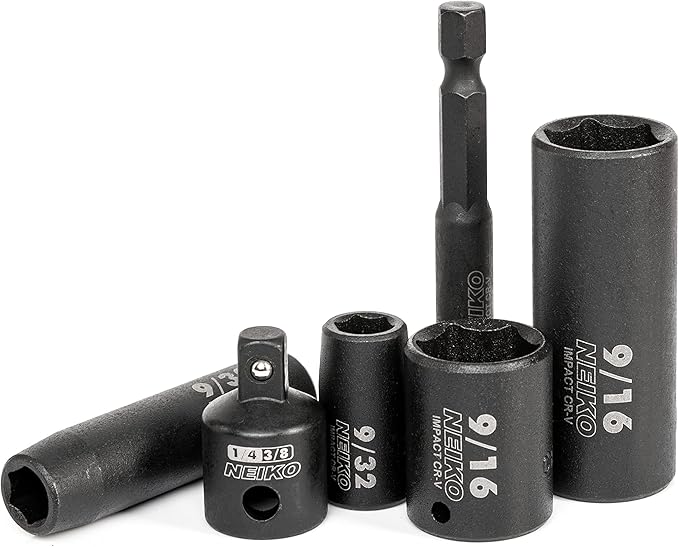 NEIKO 02435A, 22 Piece, 1/4 Socket Set, Standard 3/16????9/16??SAE, Deep and Shallow Sockets, Chrome Vanadium Steel, 3/8??to 1/4??Reducer, Hex Shank Socket Impact Adapter, 1/4 Drive Socket Set