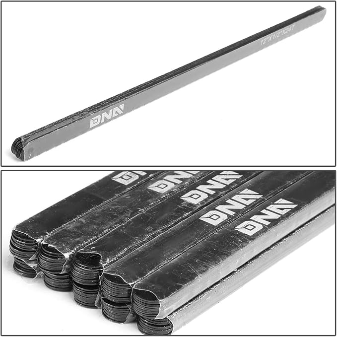 DNA Motoring TOOLS-00108 Replacement Hacksaw Blade, [Pack of 10], 12 inches Heavy-Carbon Steel Replacement Blade w/ 24 TPI, Powder Coated Surface Finish