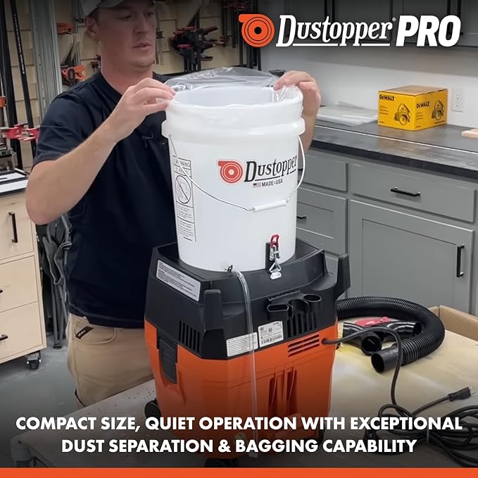 Turbo Bagger Shop Vacuum System ??High-Performance Dust Collection System with Accessories for Wet Dry Vacuum System, Great for Shops, Garage, and Workshop, 5.8 Gallon, Ships in 2 Packages