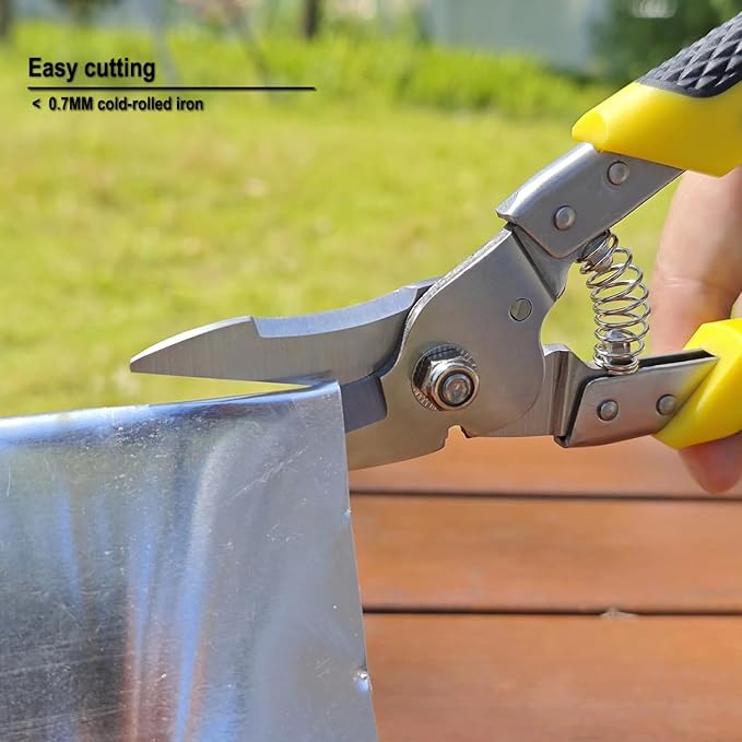 Heavy Duty Scissors 8.5 Inch Aviation Tin Snips Stainless Steel Straight Metal Cutter Pruning Shears Wire-cutters