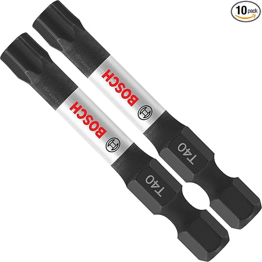BOSCH ITT402B - 2 In. Torx #40 Impact Tough Screwdriving Power Bits - 10 Pack