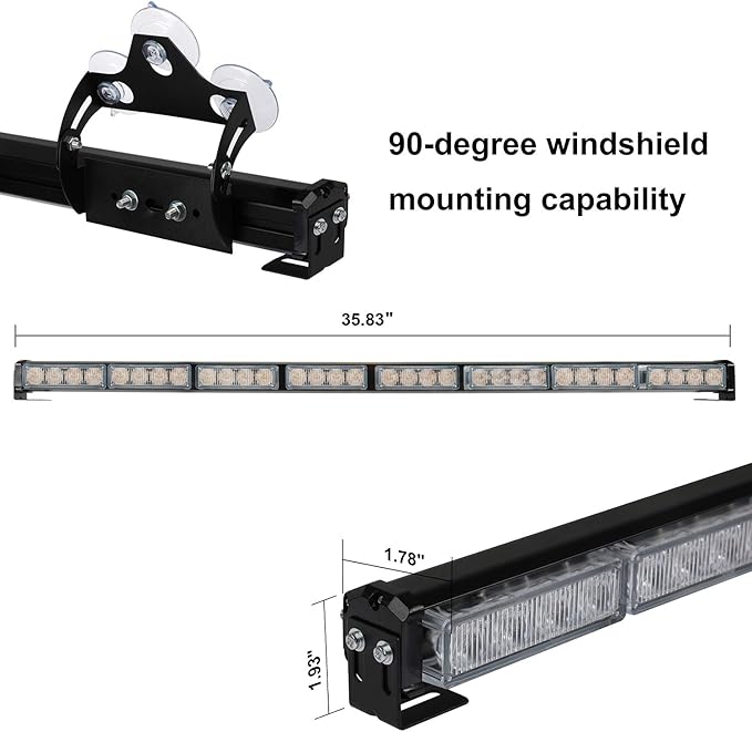 ASPL 36" 32LED Traffic Advisor Light Bar Warning Emergency Strobe Light Bar Directional Flashing Emergency Caution Lighting Led Safety Lights with 16 ft Straight Cord (Amber)
