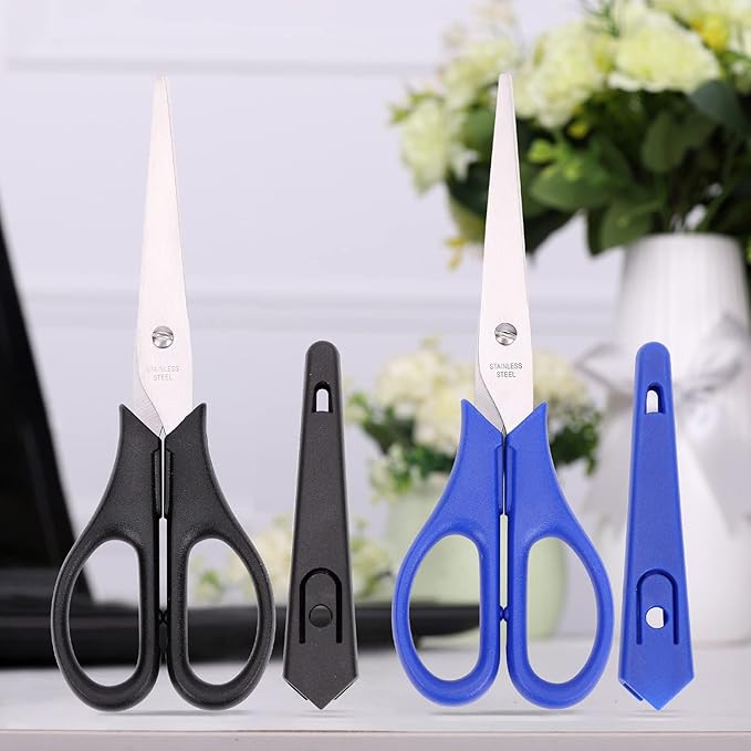 6.5in Multipurpose Scissors, Stainless Steel Sharp Shears for Office Home School Students Household General Use Craft Supplies - 2 Pack