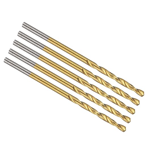 PATIKIL 1.2mm Drill Bit, M42 8% Cobalt High-Speed Steel Jobber Straight Shank 135° Titanium Nitride (TiN) Coated for Hard Metal Stainless Steel - 5 Pack