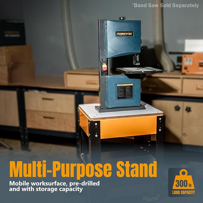 POWERTEC Tool Stand with Wheels, Casters & Melamine MDF Table Top, Power Tool Stand for Miter Saw, Drill Press, Belt Sander, Bench Grinder, Band Saw, Scroll Saw, Planer (UT1008V)