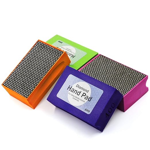 Diamond Electroplated Hand polishing pad 90X55mm for Stone Glass Ceramic Marble Granite (4pcs/Set)